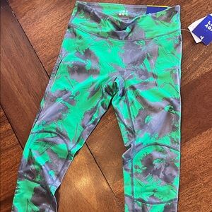Green and Gray Kids Leggings